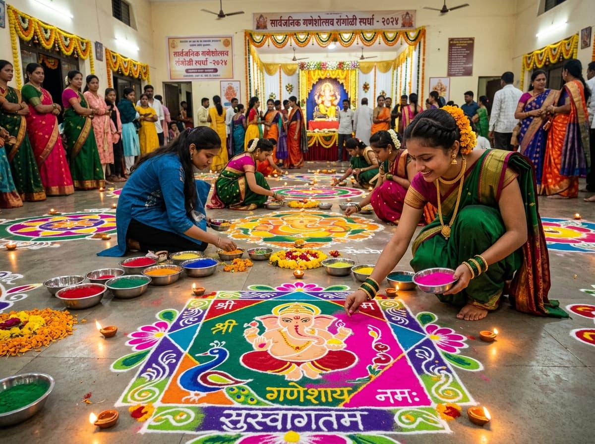 भव्य रांगोळी प्रदर्शन व स्पर्धा